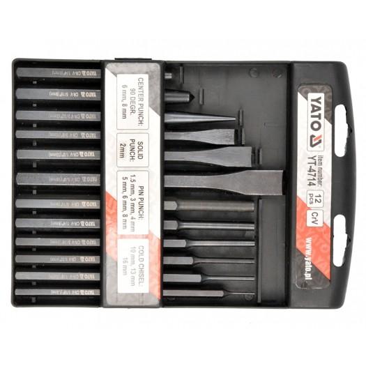 Yato Professional CHISEL AND PUNCH Set 12pcs In Handy Case HARDENED YT-4714 